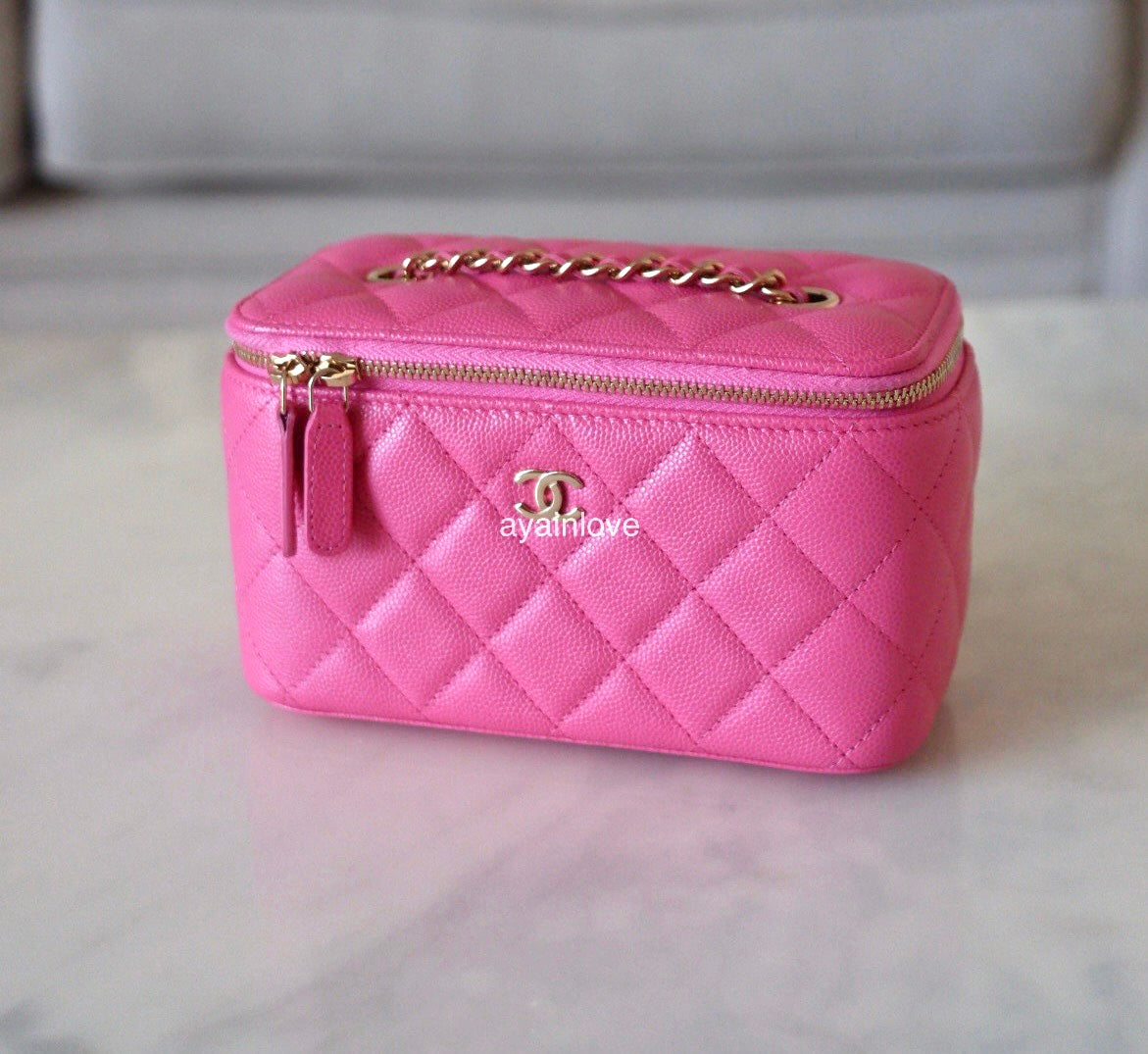 On sale Pink Chanel Cosmetic Bag