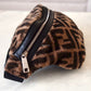 FENDI Forever FF Sheep Sherling Brown Belt Bag Silver Hardware