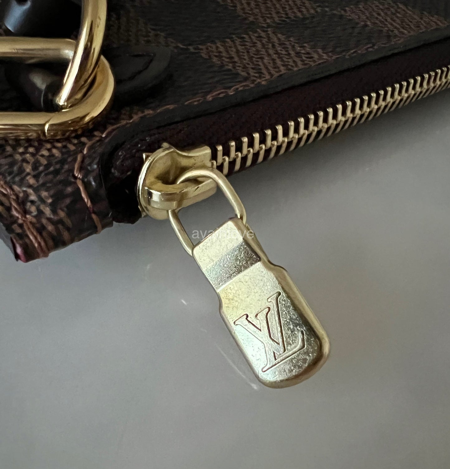 LOUIS VUITTON Neverfull PM Damier Ebene Gold Hardware