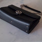 GUCCI Black Smooth Calfskin Medium Interlocking G Shoulder Bag Silver Hardware