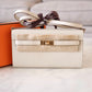 HERMES Kelly To Go 18 KTG Clutch Epsom Craie Gold Hardware