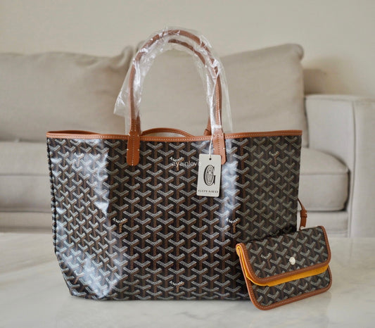 GOYARD St Saint Louis PM Brown and Black Tote Bag 2024