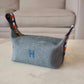 HERMES Bride-A-Brac Dark Green Multicolour Wool Au Carre Case Small PM Palladium Hardware