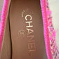 CHANEL CC Pink Multicolour Tweed Ballet Shoes Size 38 EU