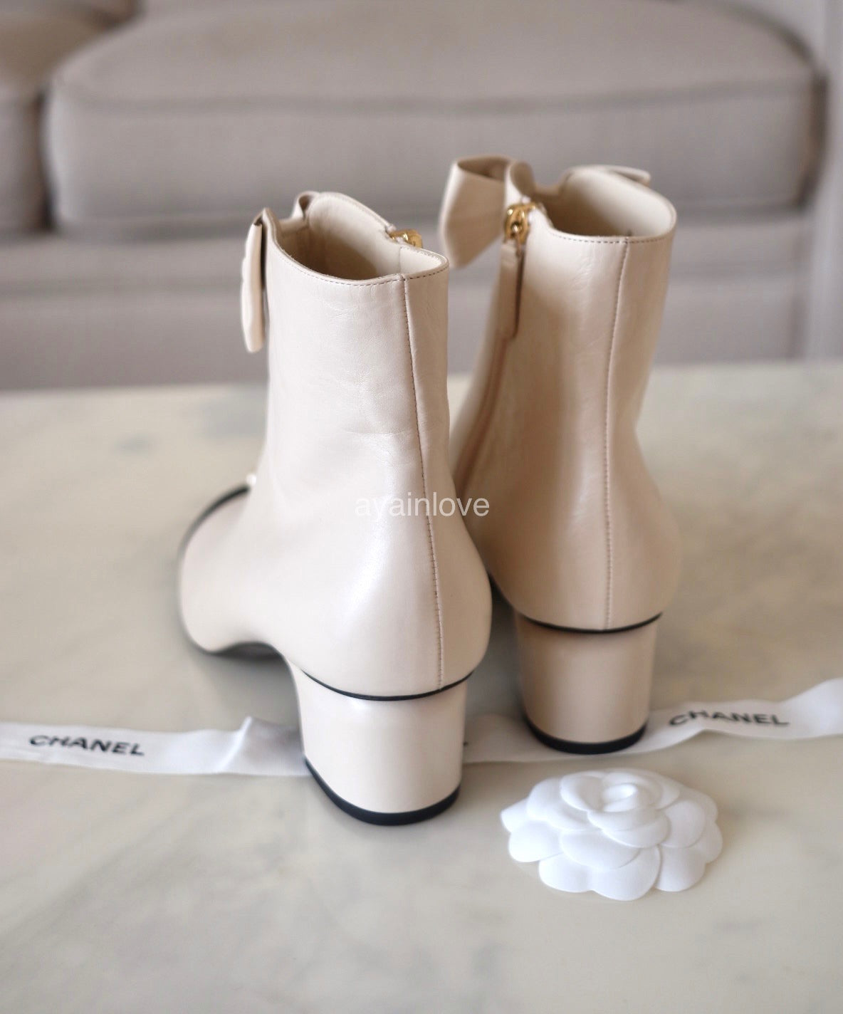 Chanel white boots online