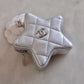 CHANEL Metallic Silver Walk Of Fame Star Clip On Zip Coin Purse Silver Hardware