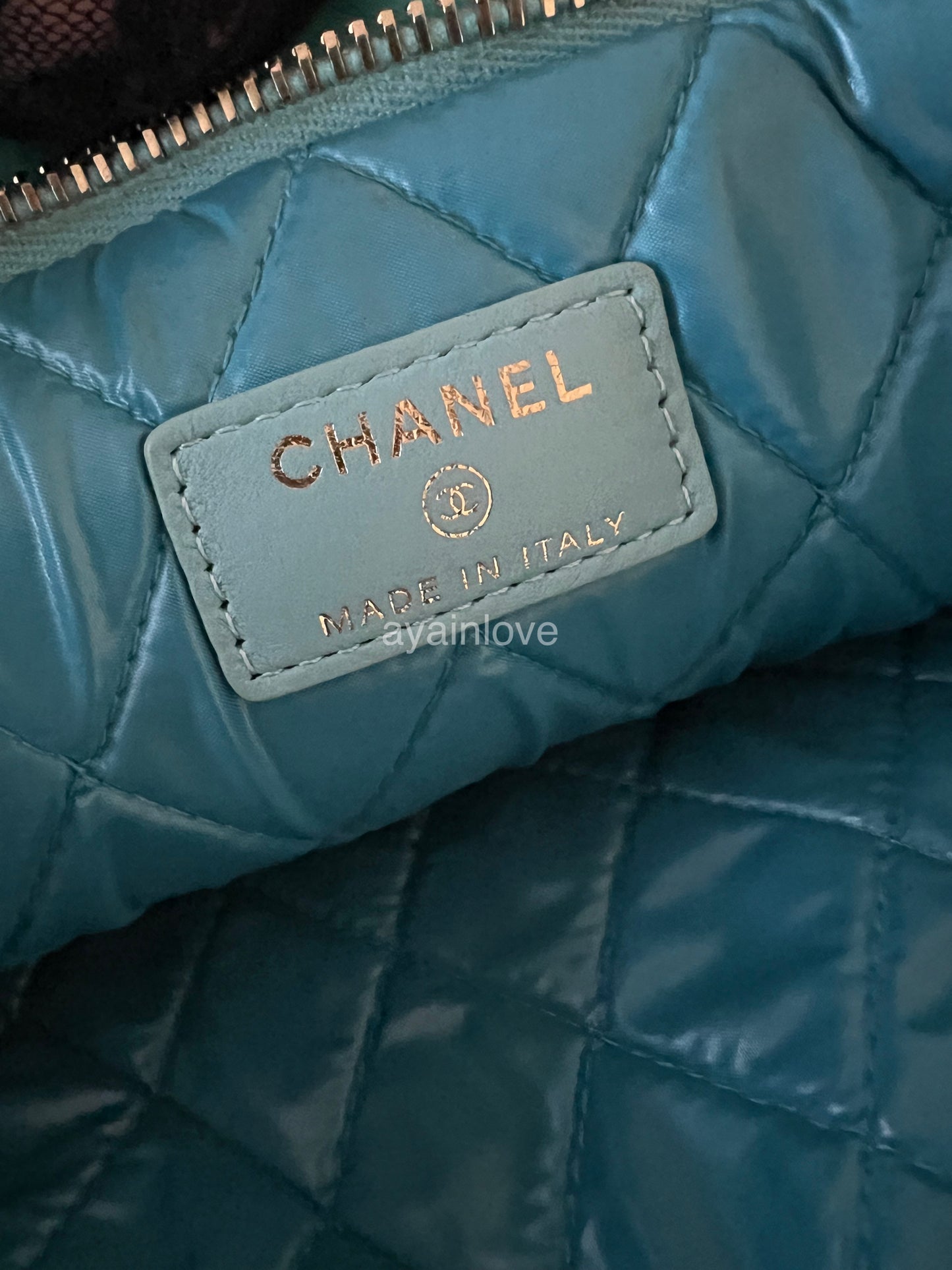 CHANEL 17C Multicolour Quilted Patchwork Large O Case Gold Hardware