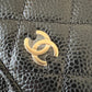 CHANEL Black Caviar Classic Microchipped Wallet On Chain Gold Hardware