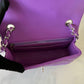 CHANEL 20C Purple Lambskin Quilted Rectangular Mini Flap Bag Silver Hardware