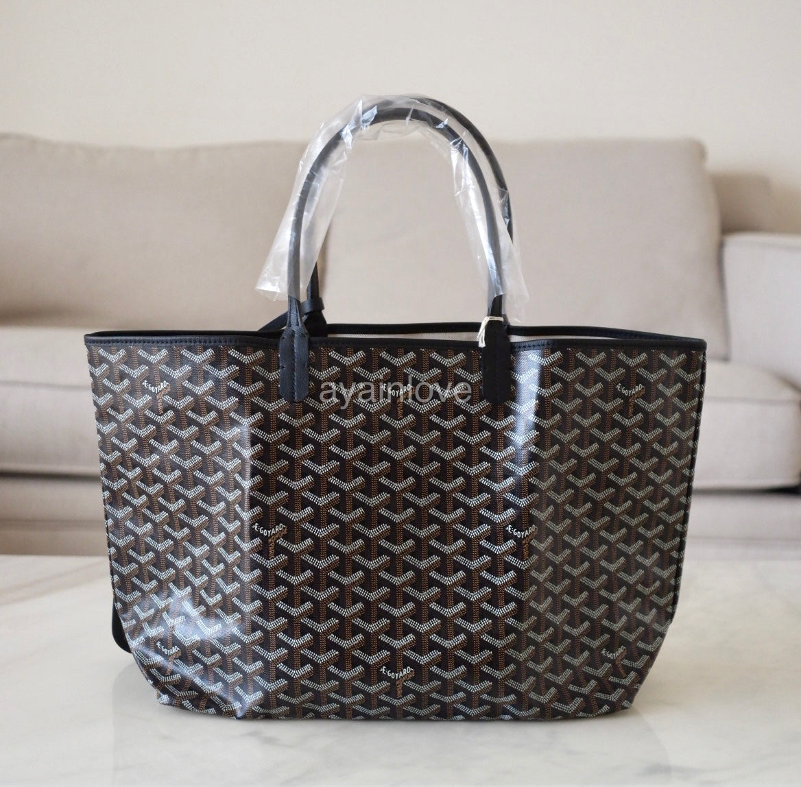 GOYARD St Saint Louis PM Black Tote Bag