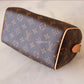 LOUIS VUITTON LV Monogram Speedy 20 Bandouliere Bag Black Strap