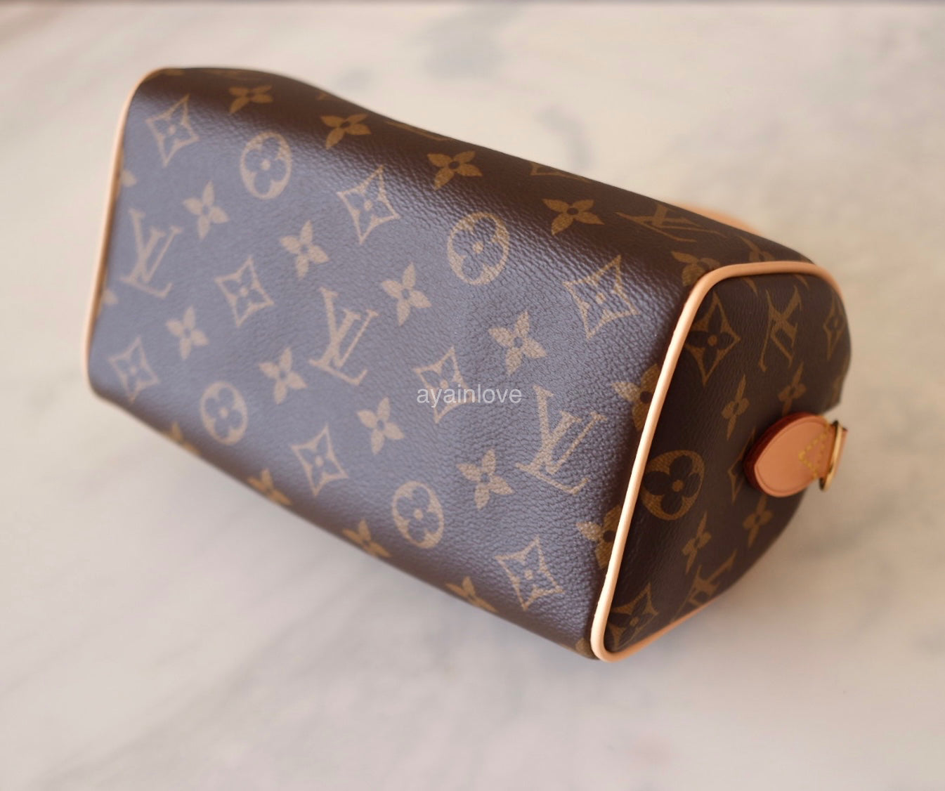 LOUIS VUITTON LV Monogram Speedy 20 Bandouliere Bag Black Strap