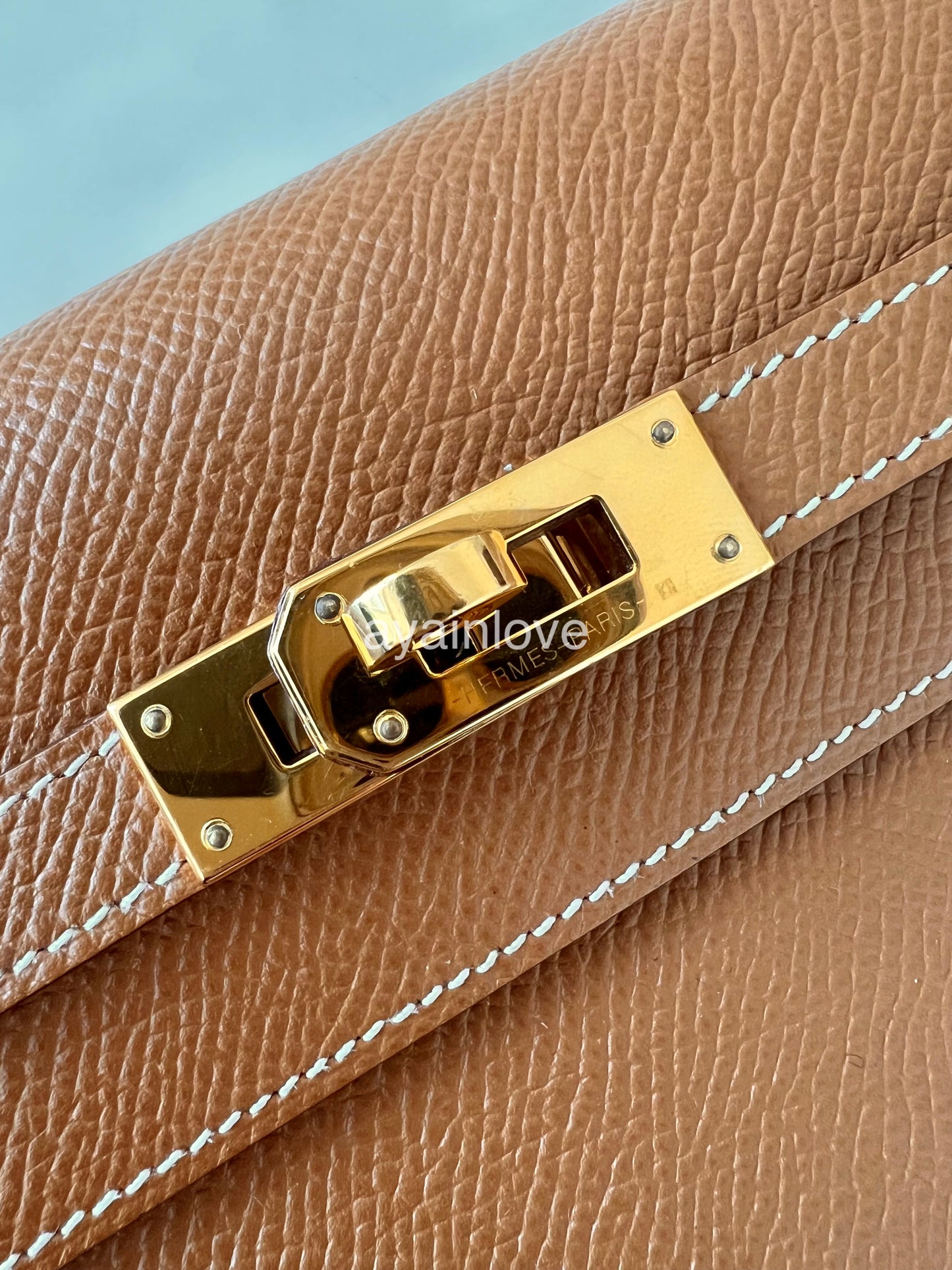 HERMES Kelly Long Wallet Gold Epsom Gold Hardware Z Stamp