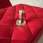 CHANEL 13S Red Lambskin Quilted Square Mini Flap Bag Matte Gold Hardware