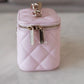 CHANEL 22S Light Pink Lamb Skin Square Vanity on Coco Chain Strap Light Gold Hardware