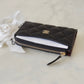 CHANEL Black Caviar New Style XL Zippy Card Holder Wallet Gold Hardware