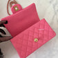 CHANEL 21S Pink Caviar Top Handle Rectangular Mini Brushed Gold Hardware