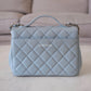 CHANEL 22P Light Blue Caviar Medium Business Affinity Light Gold Hardware