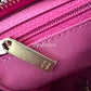 CHANEL 19K Pink Fuchsia Quilted Tweed Zipped Tote Bag Brushed Gold Hardware