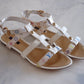 LOUIS VUITTON White Multicolour Murakami Ankle Sandal Strap Gold Hardware Sz 37