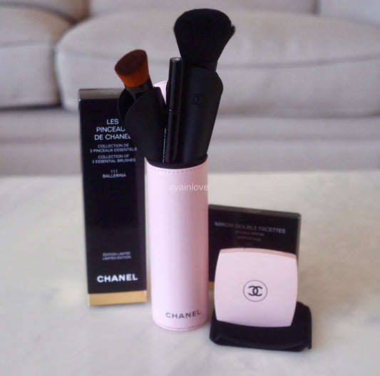 CHANEL Colour Codes Pink Ballerina Brush Set (3 Brushes) and Mirror