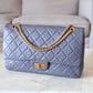 CHANEL Grey Calfskin 2.55 Reissue 227 Flap Bag Brushed Gold Hardware 14 Series