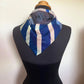 CHANEL Blue Red Cotton Square Scarf 60cm