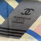 CHANEL Blue Red Cotton Square Scarf 60cm