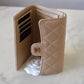 CHANEL Beige Caviar Medium Trifold Wallet Light Gold Hardware