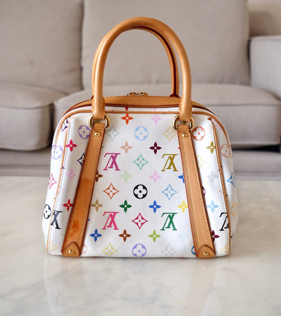 Louis vuitton white murakami bag sale