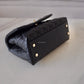 CHANEL Black Caviar Quilted Small Coco Handle 24 cm Light Gold Hardware