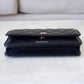 CHANEL Black Caviar Classic Microchipped Wallet On Chain Gold Hardware