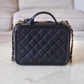 CHANEL Filigree Black Caviar Medium Vanity Case Brushed Gold Hardware