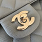 CHANEL 20C Grey Caviar Small Classic Flap Light Gold Hardware