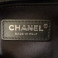 CHANEL Navy Blue Canvas Small Medium 34 cm Deauville *Microchipped* Tote Bag Silver Hardware