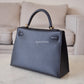 HERMES Kelly 32 Noir Black Epsom Sellier Gold Hardware X Stamp