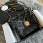 CHANEL Mini 22 Microchipped Black Caviar Bag Gold Hardware