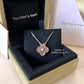 VAN CLEEF ARPELS VCA 18KT Rose Gold Limited 2023 Holiday Pendant Necklace Silver Obsidian Diamond Vintage Alhambra