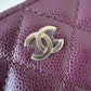 CHANEL 24B Burgundy Caviar Zippy Card Holder Wallet Light Gold Hardware