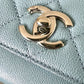 CHANEL 22P Light Blue Caviar Medium Business Affinity Light Gold Hardware