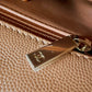 CHANEL 21P Caramel Brown Caviar Small Coco Handle 24 cm Light Gold Hardware