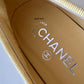 CHANEL CC Yellow Gold Tweed Ballet Shoes Size 38 EU