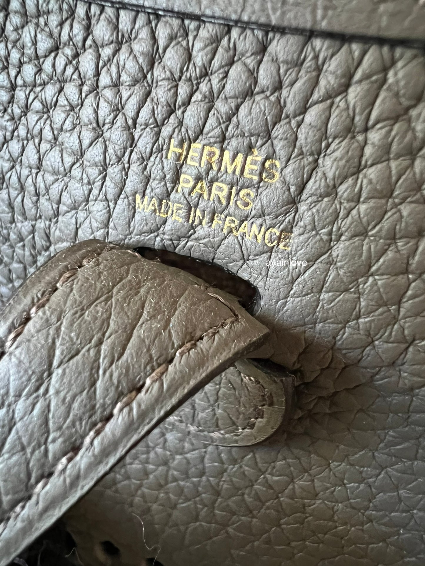 HERMES Mini Evelyne TPM 16 Amazone Gris Etain Clemence Gold Hardware Y Stamp