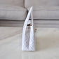 CHANEL White Shiny Calfskin Mini Kelly 19cm Shopping Bag Gold Hardware