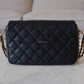 CHANEL 23C Black Caviar CC You 24cm Small Flap Bag Gold Hardware