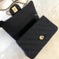 CHANEL 21S Black Caviar Top Handle Rectangular Mini Gold Hardware