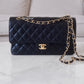 CHANEL Black Caviar Medium/Large Microchipped Classic Flap Bag Gold Hardware