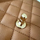 CHANEL 21P Caramel Brown Caviar Small Coco Handle 24 cm Light Gold Hardware