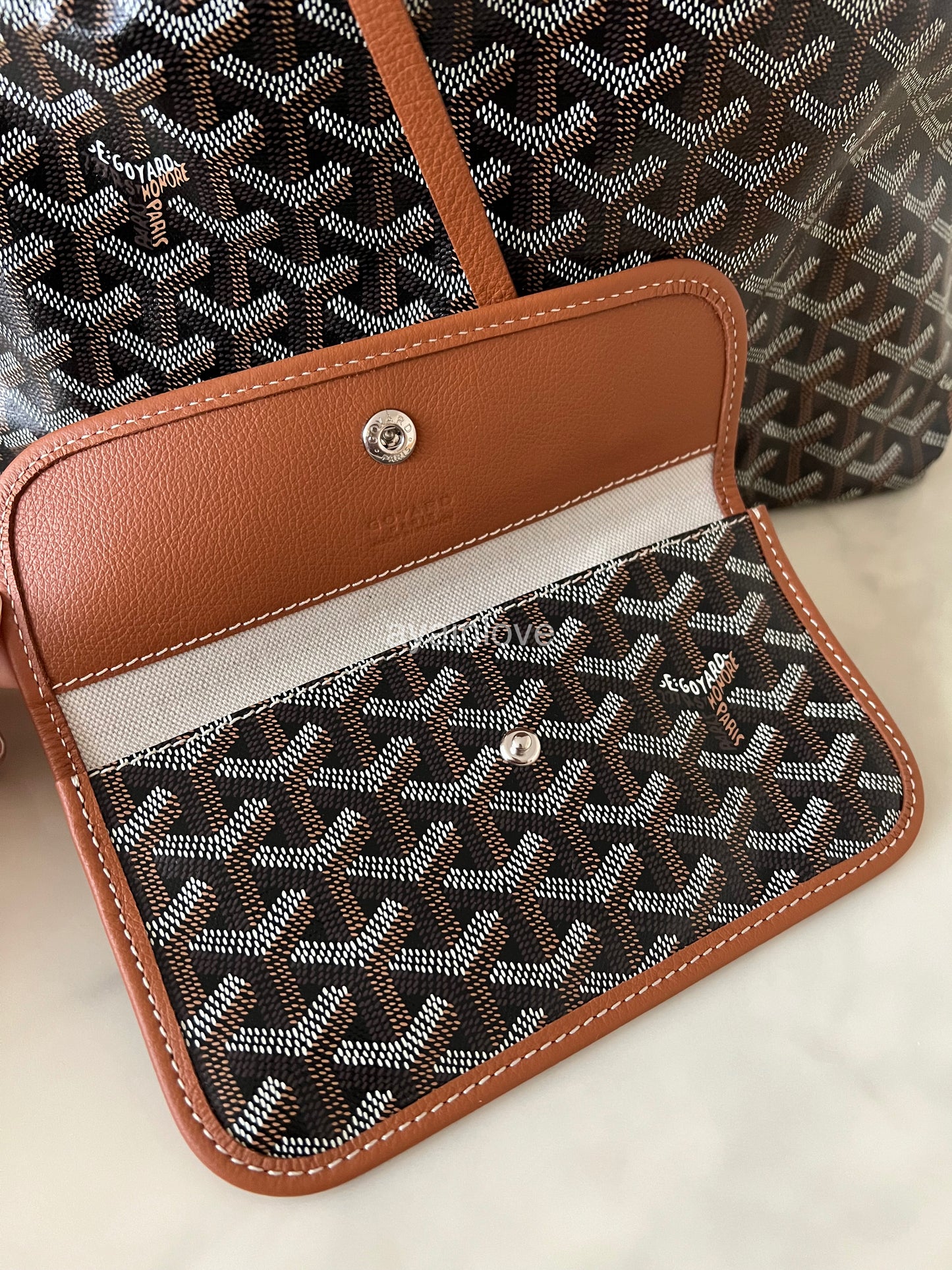 GOYARD St Saint Louis PM Brown and Black Tote Bag 2024