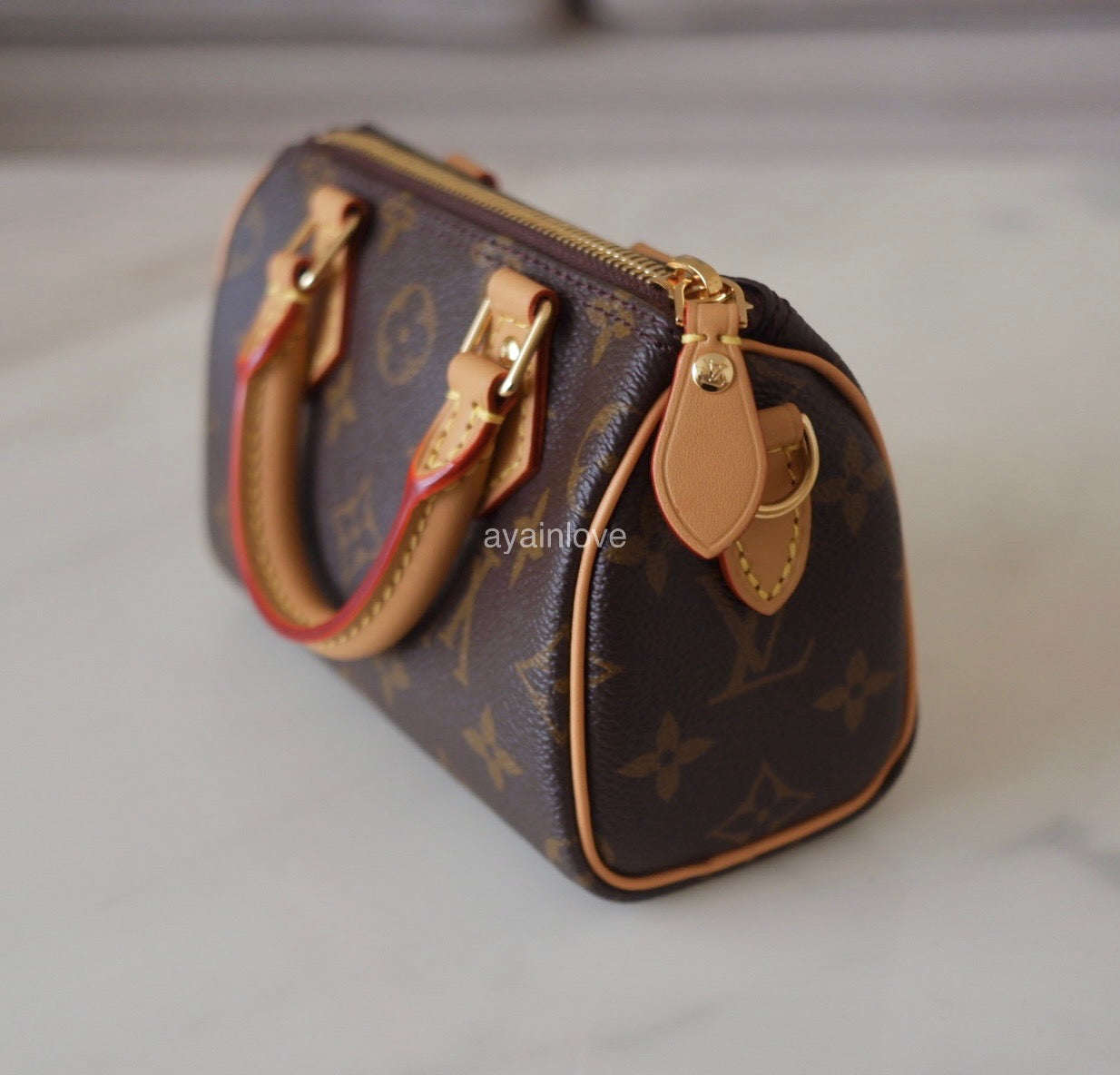 LOUIS VUITTON LV Nano Speedy *New Version* Monogram Canvas Bag Detachable Strap